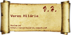 Veres Hilária névjegykártya